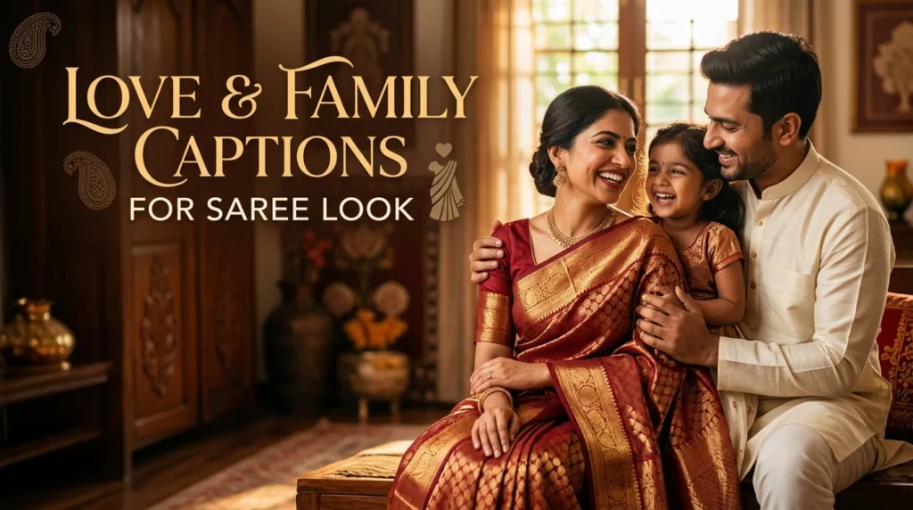 Love & Family Captions for Saree Look