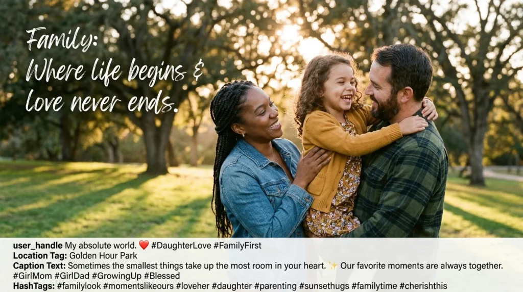 Love and Family Daughter Captions for Instagram