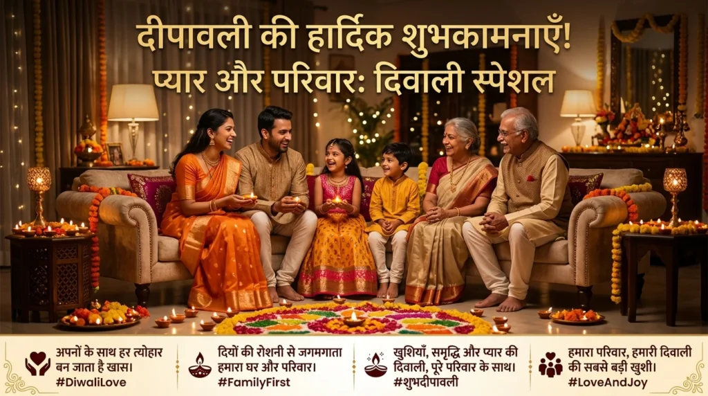 Love and Family Diwali Captions in Hindi