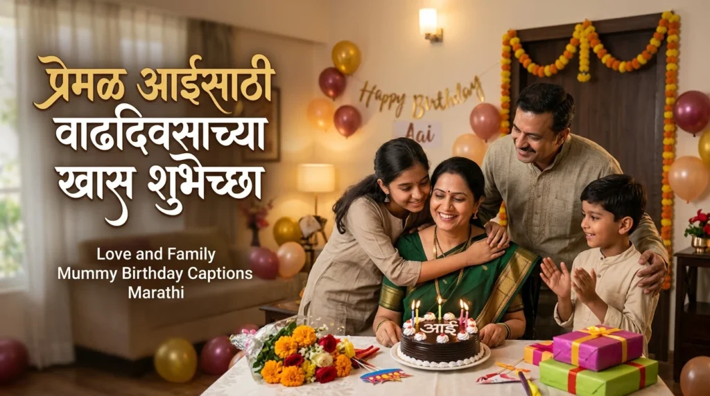 Love and Family Mummy Birthday Captions Marathi