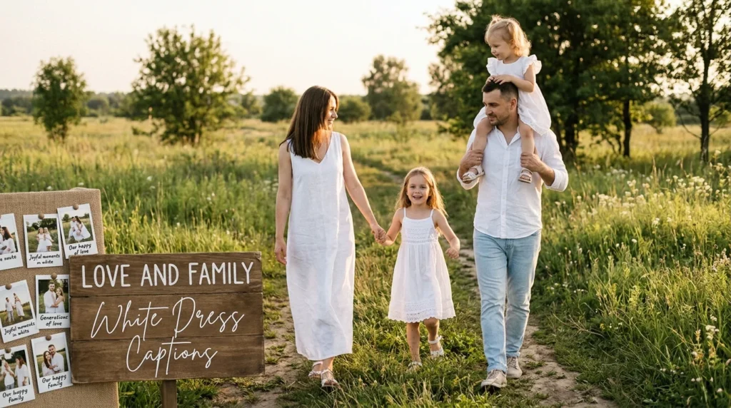 Love and Family White Dress Captions