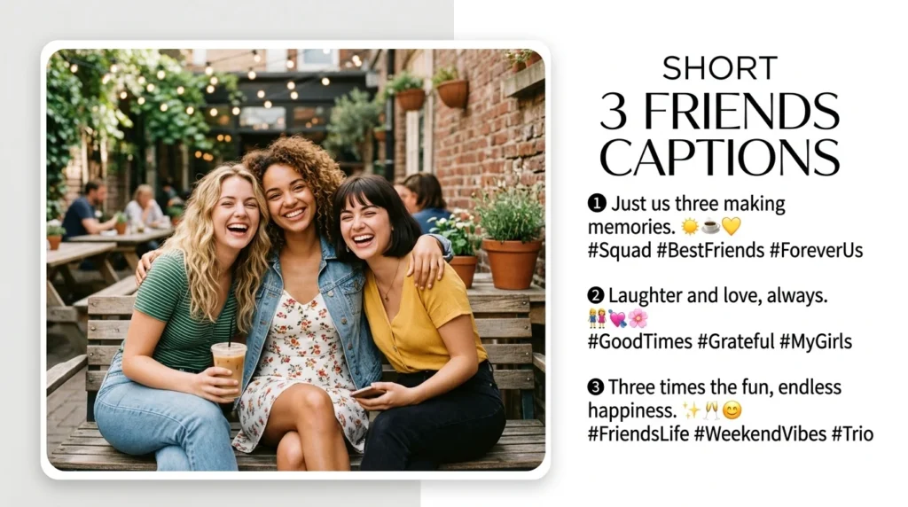 Short 3 Friends Captions for Instagram