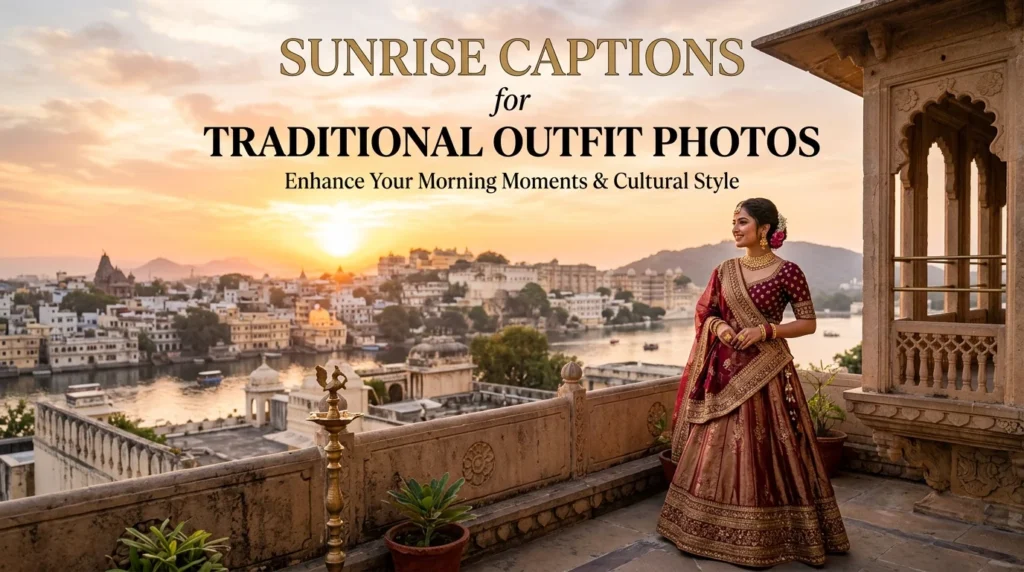 Sunrise Captions for Traditional Outfit Photos