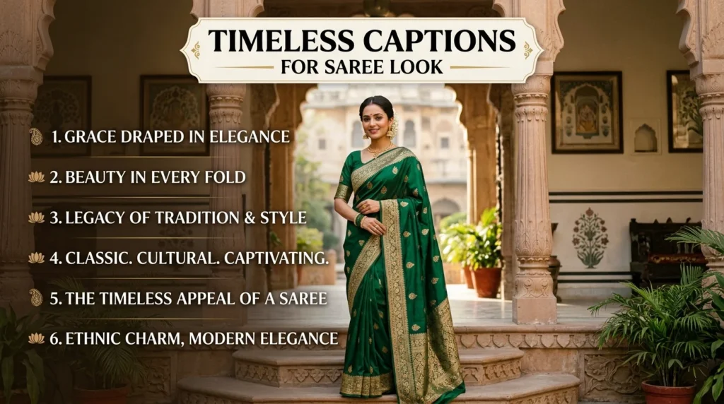 Timeless Captions for Saree Look