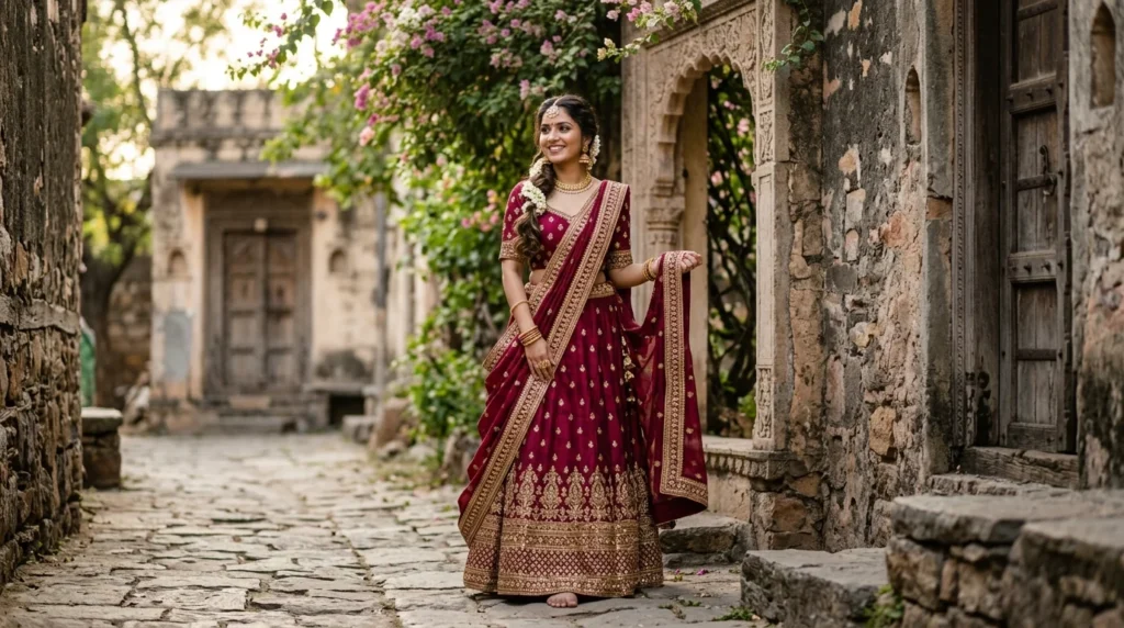 Traditional Outfit Alone Captions
