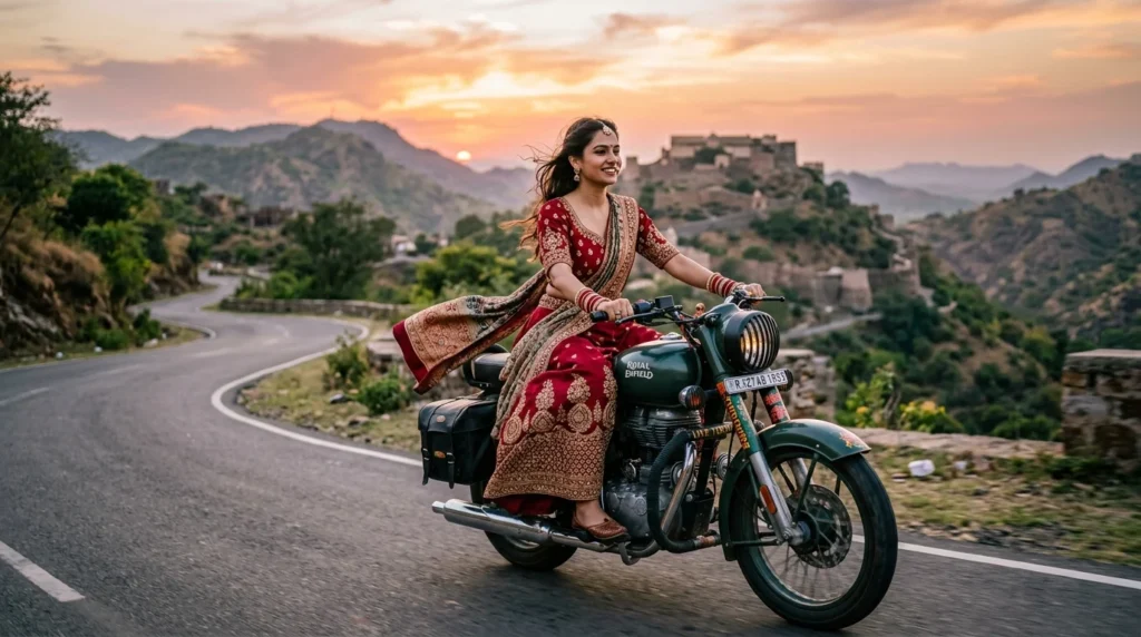 Traditional Outfit Bike Captions