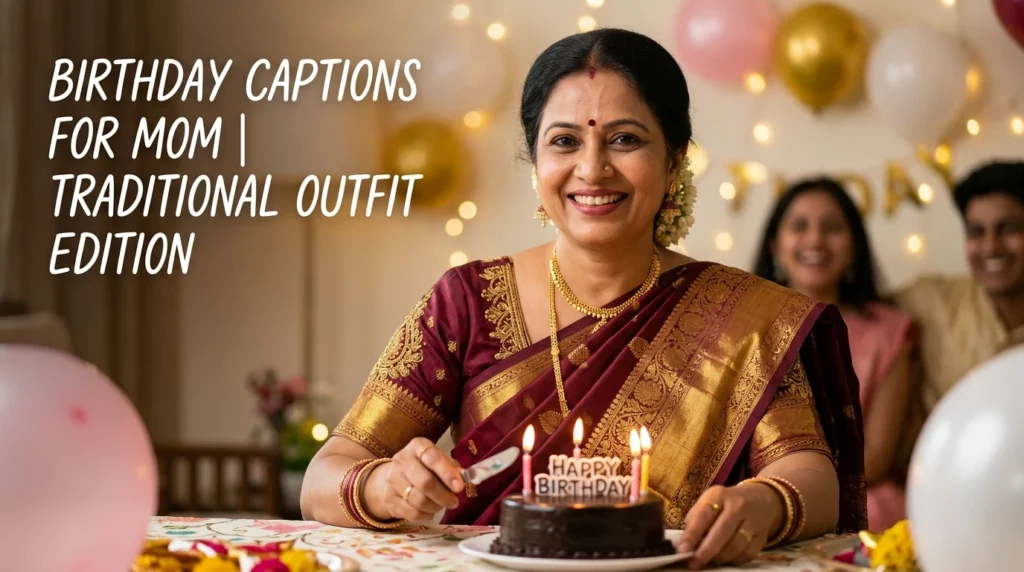 Traditional Outfit Birthday Captions for Mom