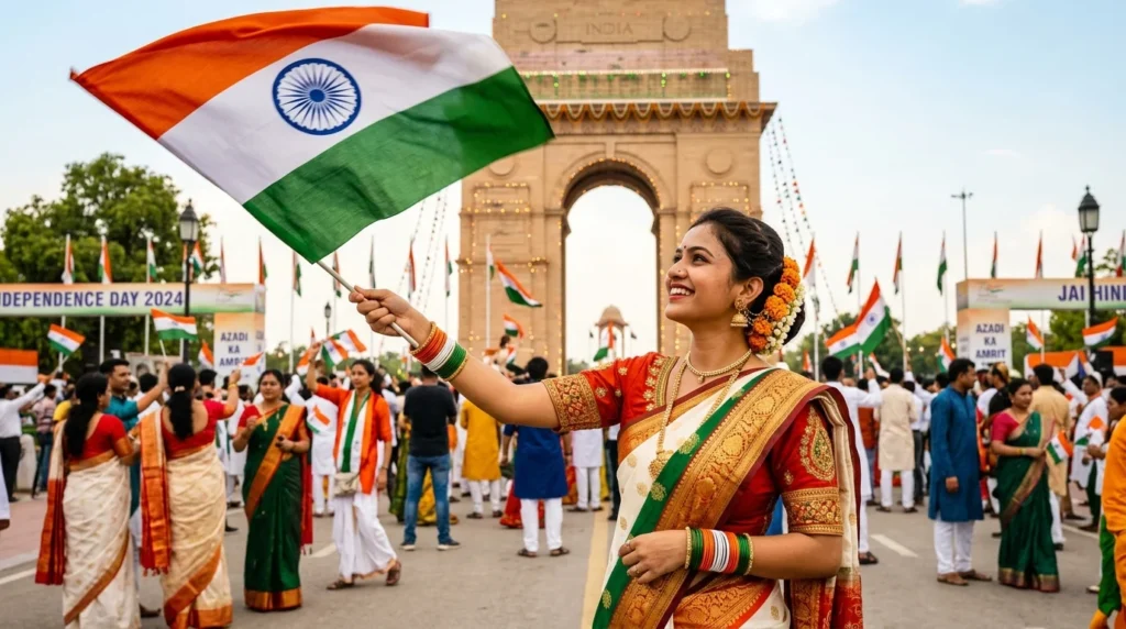 Traditional Outfit Independence Day Captions
