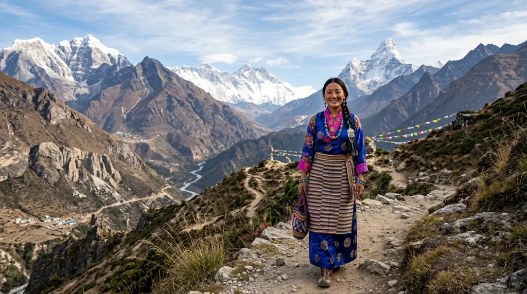 Traditional Outfit Mountains Captions