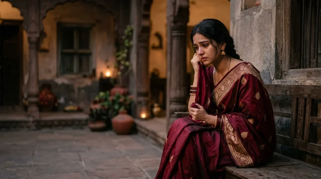 Traditional Outfit Sad Captions for Girls