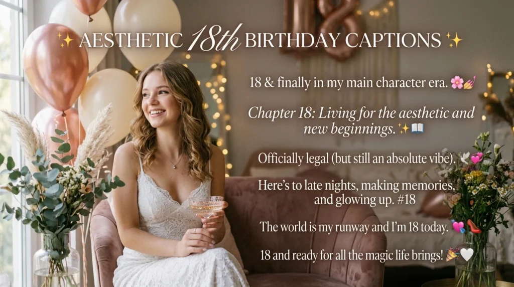 Aesthetic 18th Birthday Captions