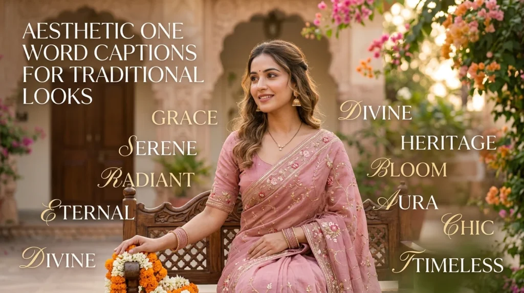 Aesthetic One Word Captions for Traditional Look