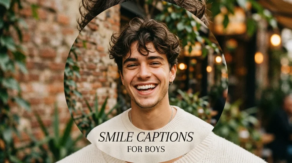 Aesthetic Smile Captions for Instagram for Boy