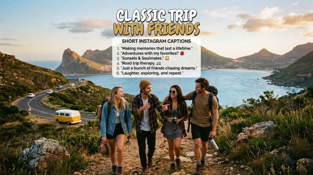 Classic Trip With Friends Short Captions for Instagram