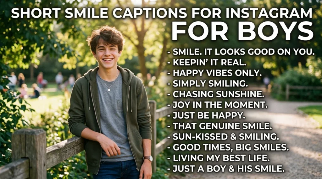 Short Smile Captions for Instagram for Boy