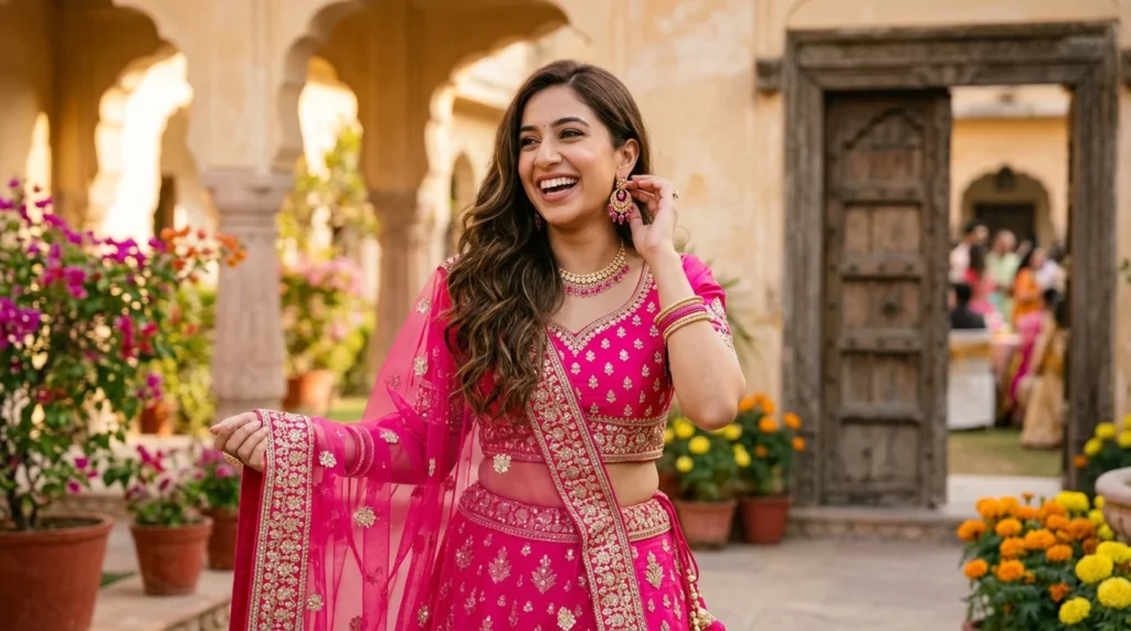 Traditional Outfit Pink Captions for Instagram