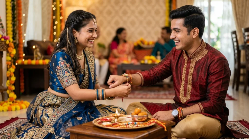 Traditional Outfit Raksha Bandhan Captions