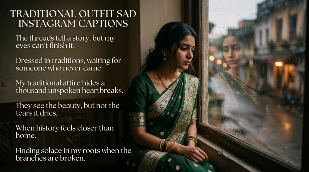 Traditional Outfit Sad Instagram Captions