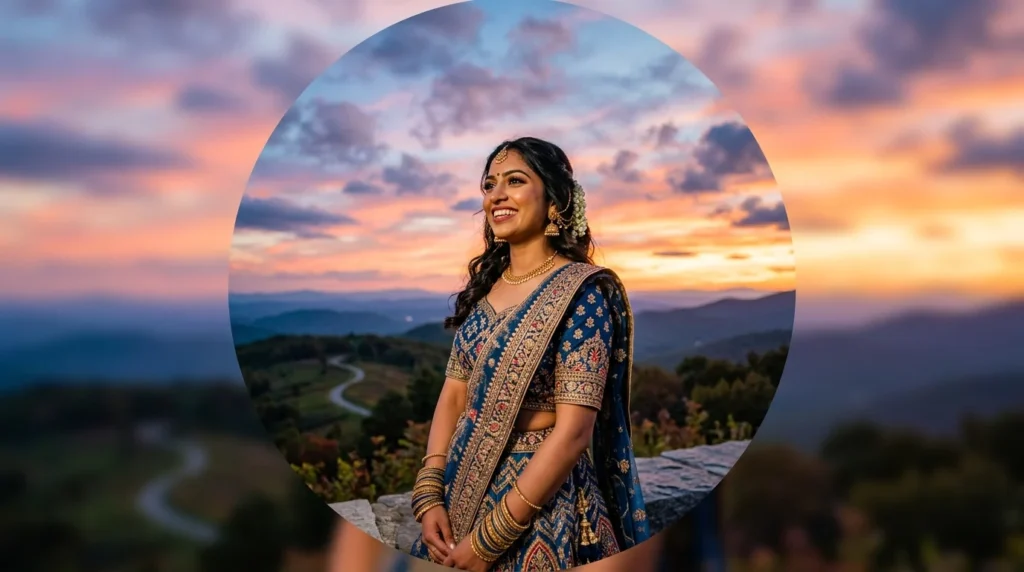 Traditional Outfit Sky Captions