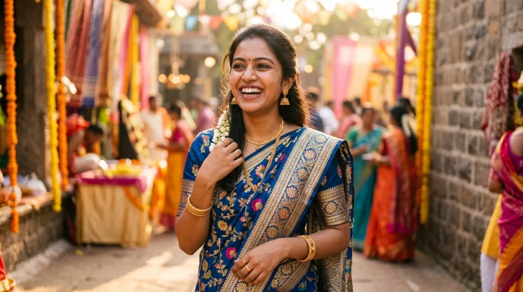 Traditional Outfit Smile Captions