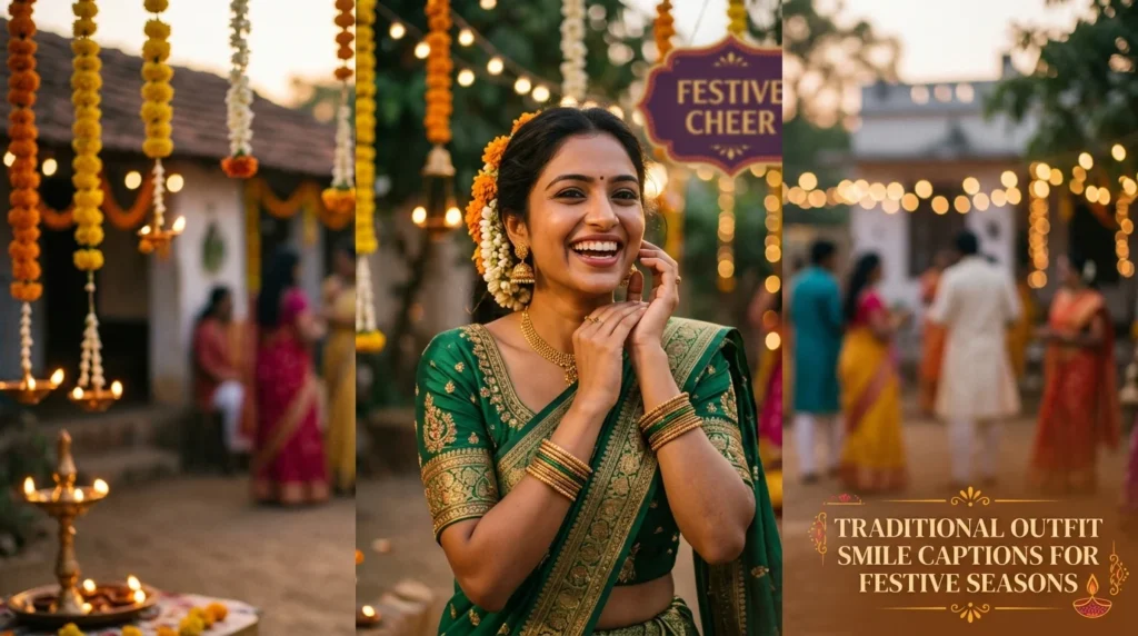 Traditional Outfit Smile Captions for Festive Seasons