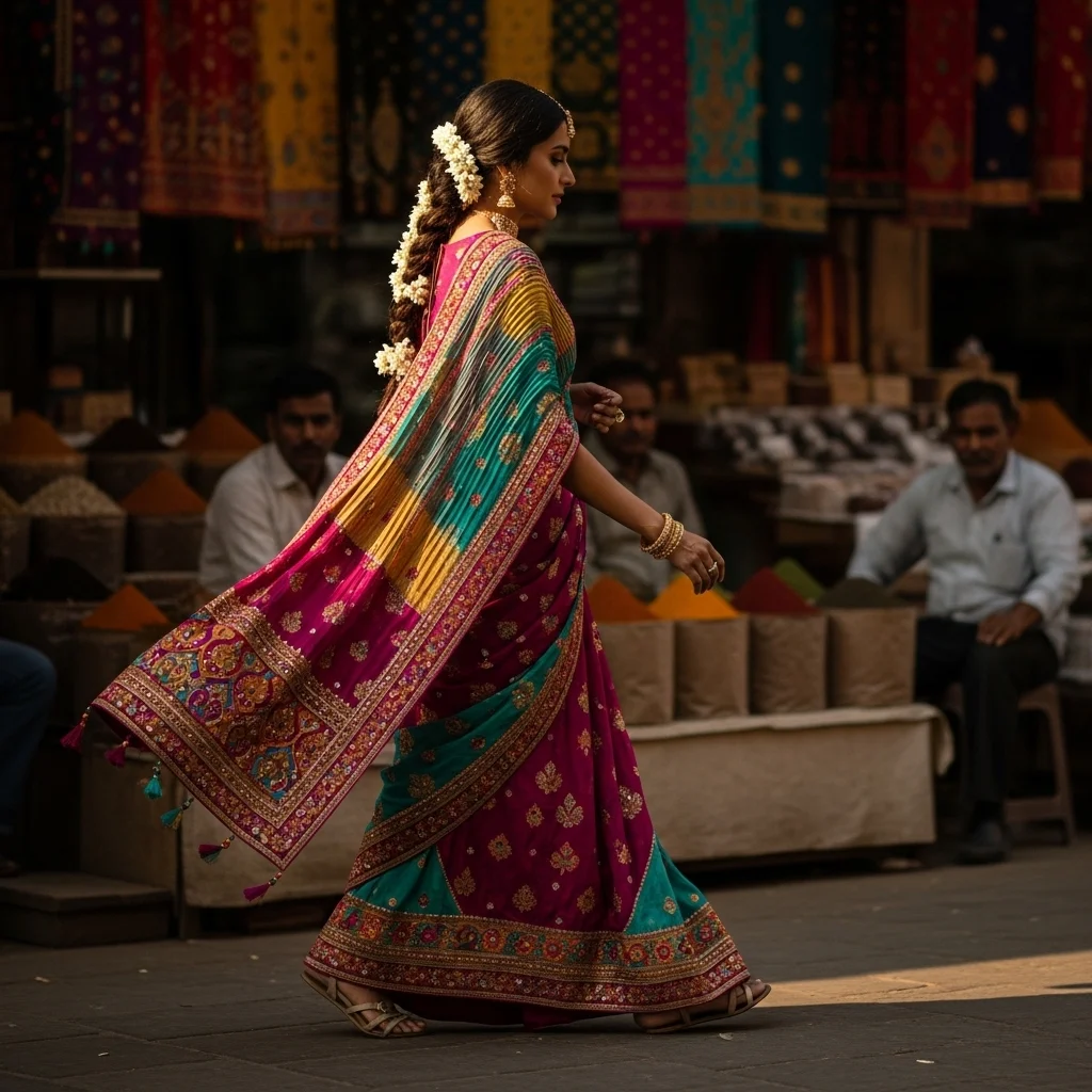 Saree Captions Aesthetic
