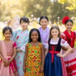 Traditional Dress Captions for Girls