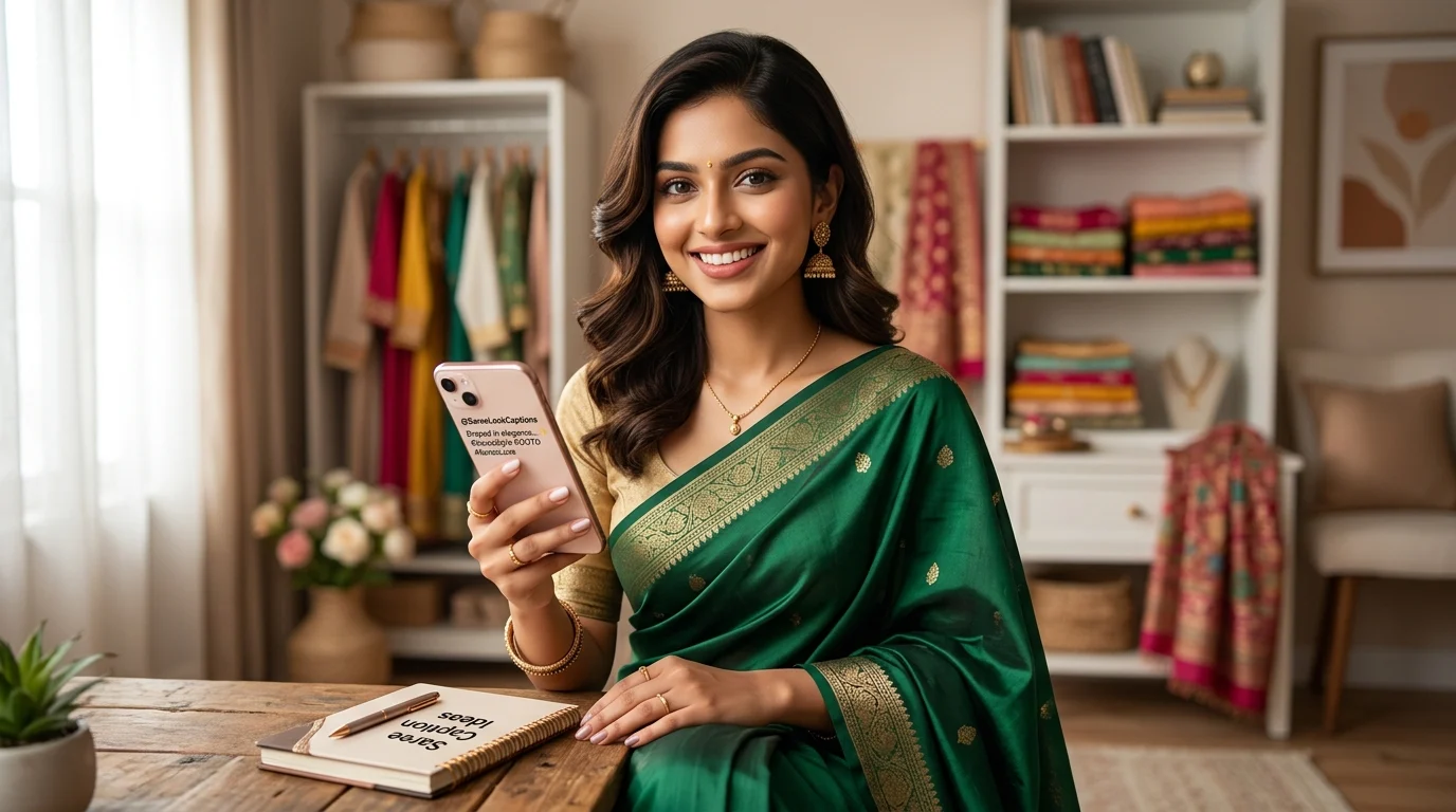 Captions for Saree Look