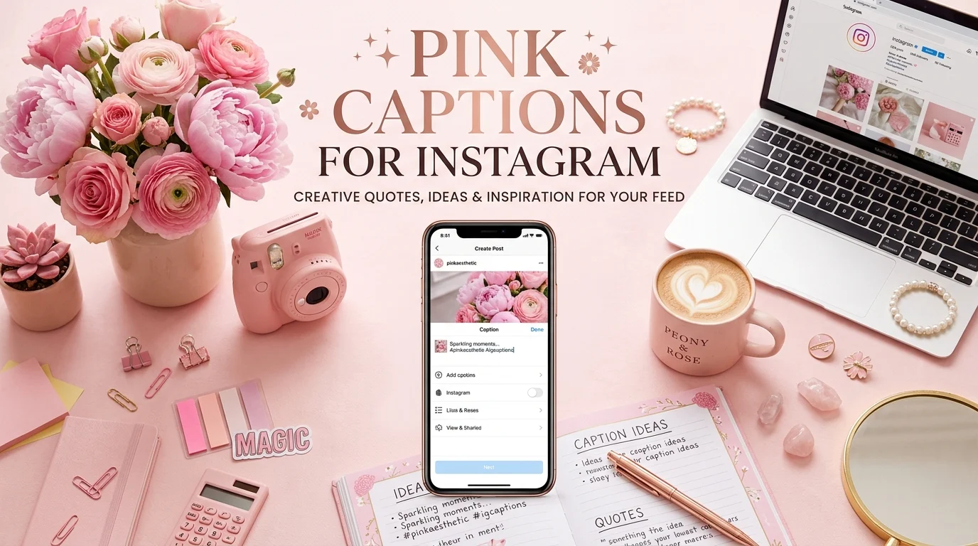 Pink Captions for Instagram